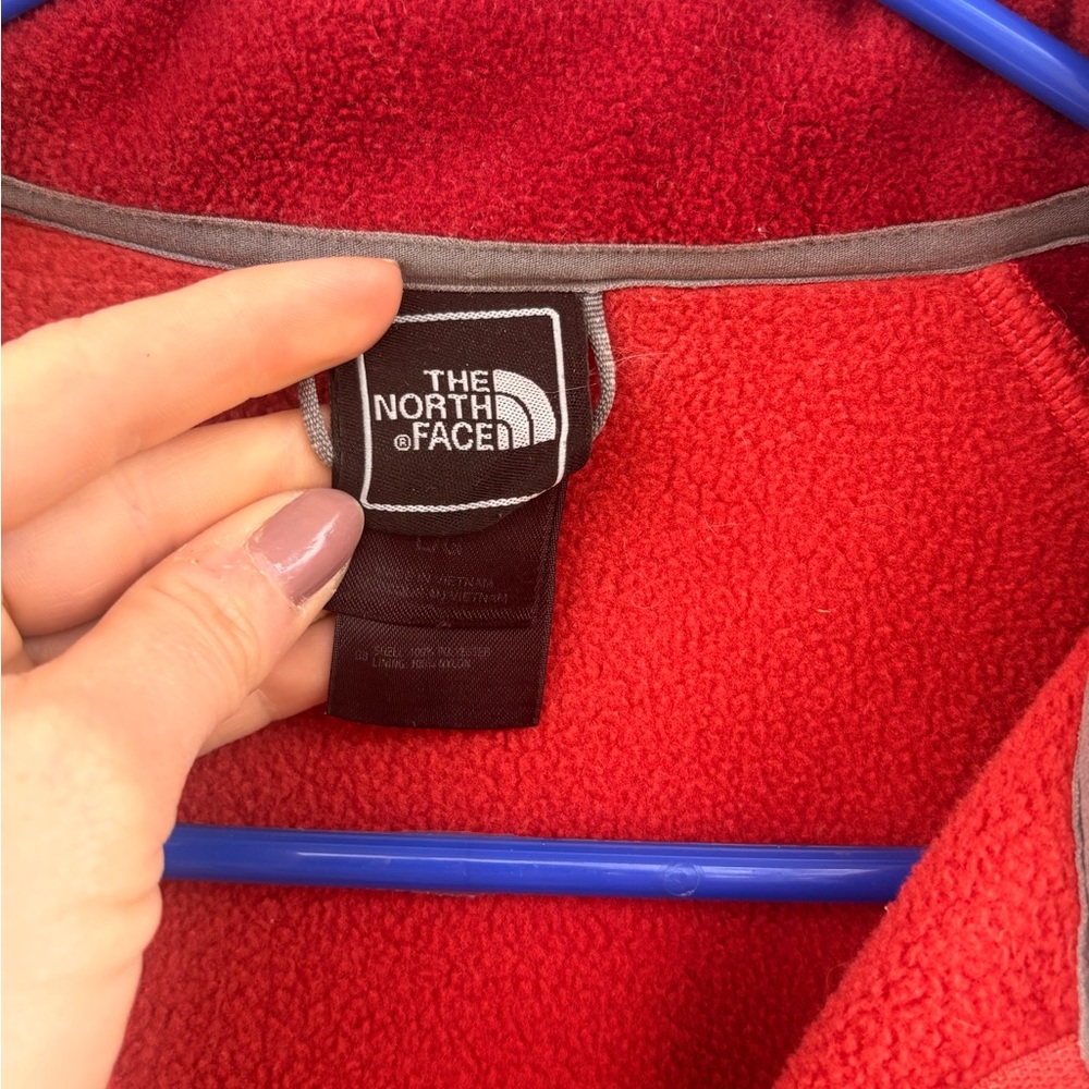 The North Face Women’s Large Fleece Rust Orange Sweatshirt Zip Jacket - Picture 7 of 10